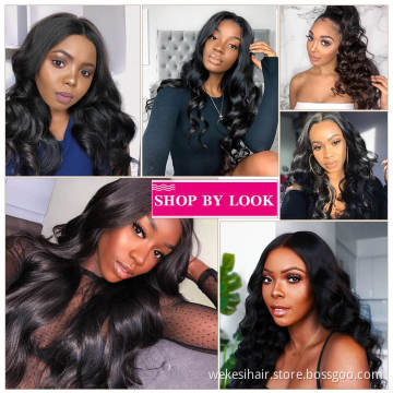WKSwigs 13*4 Body Wave Glueless Swiss Lace Frontal Wig Brazilian Human Hair Free Samples Real Virgin Body Wave Lace Front Wig